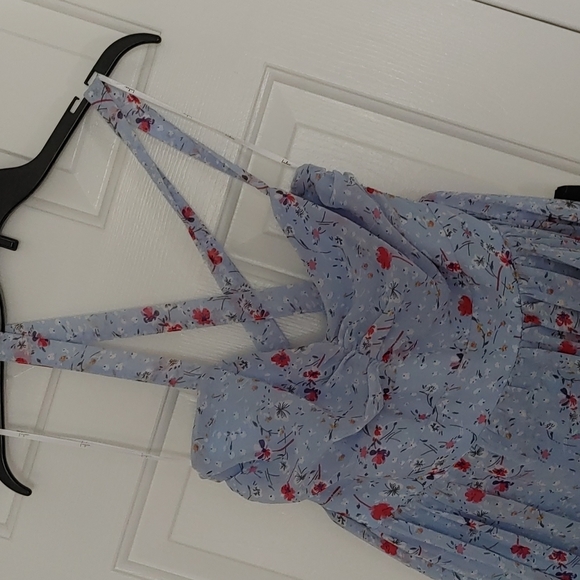 Lulus Powered Blue Flowered Dress - Picture 2 of 4